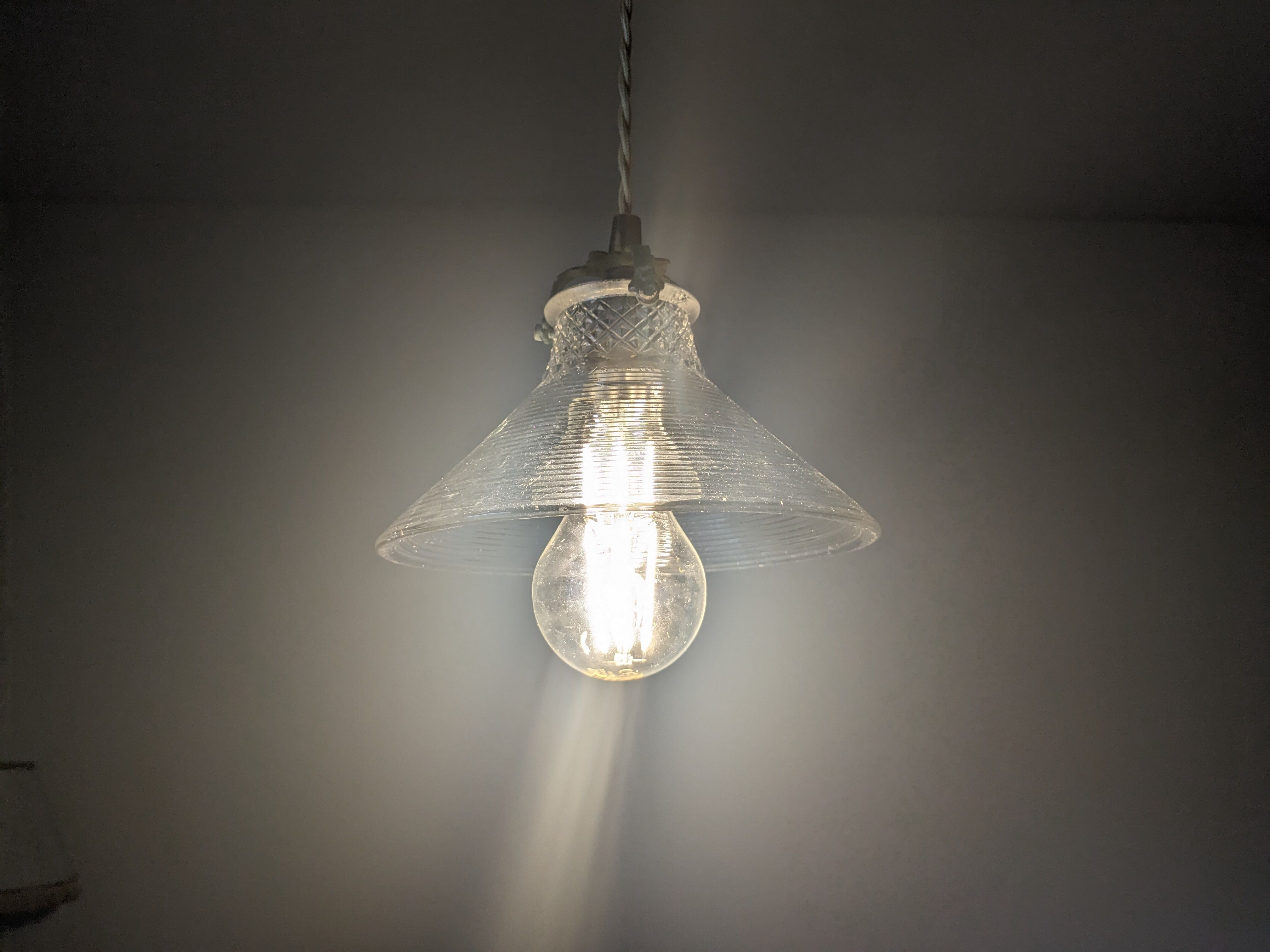 Vintage glass pendant lamp Westinghouse XIXth