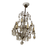 Lustre ancien en cristal de Bohême huit feux