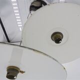 Duo of hanging lamps in enamelled plate