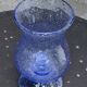 Tealight holder, lavender blue blown glass candle holder from biot glassworks,