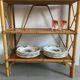Shelf library in rattan, wood and bamboo vintage