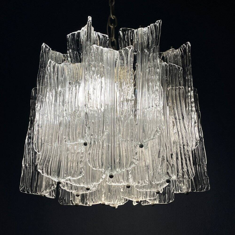 Murano glass chandelier "Eliche" by Venini, Italy, 1960s
