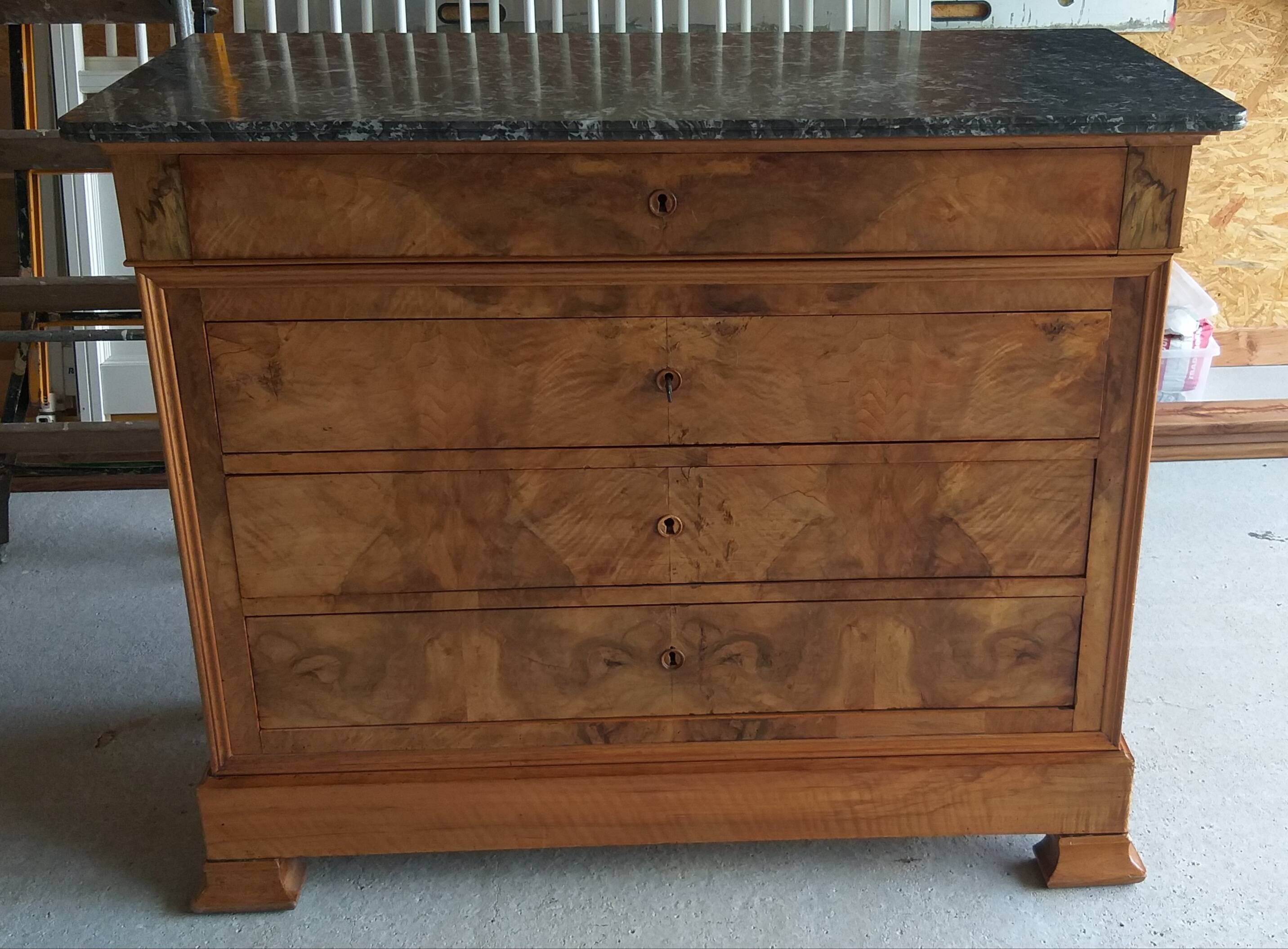 Louis Philippe marble chest of drawers