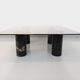Vintage Italian square marble and glass coffee table from the 70s