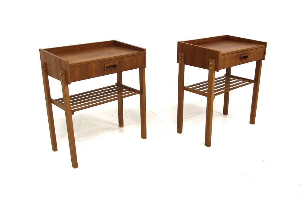 2 Scandinavian teak bedside tables, Sweden, 1960