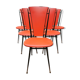 series of 6 Vintage red chairs design COLETTE GUEDEN 60s