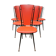 series of 6 Vintage red chairs design COLETTE GUEDEN 60s