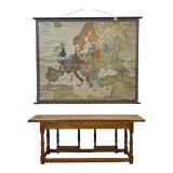 Large folding blond mahogany console - Indian work from the 1980s