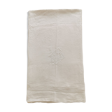 Drap blanc en lin monogrammé