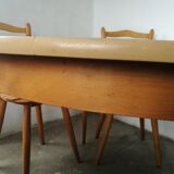 Vintage round table wood and formica
