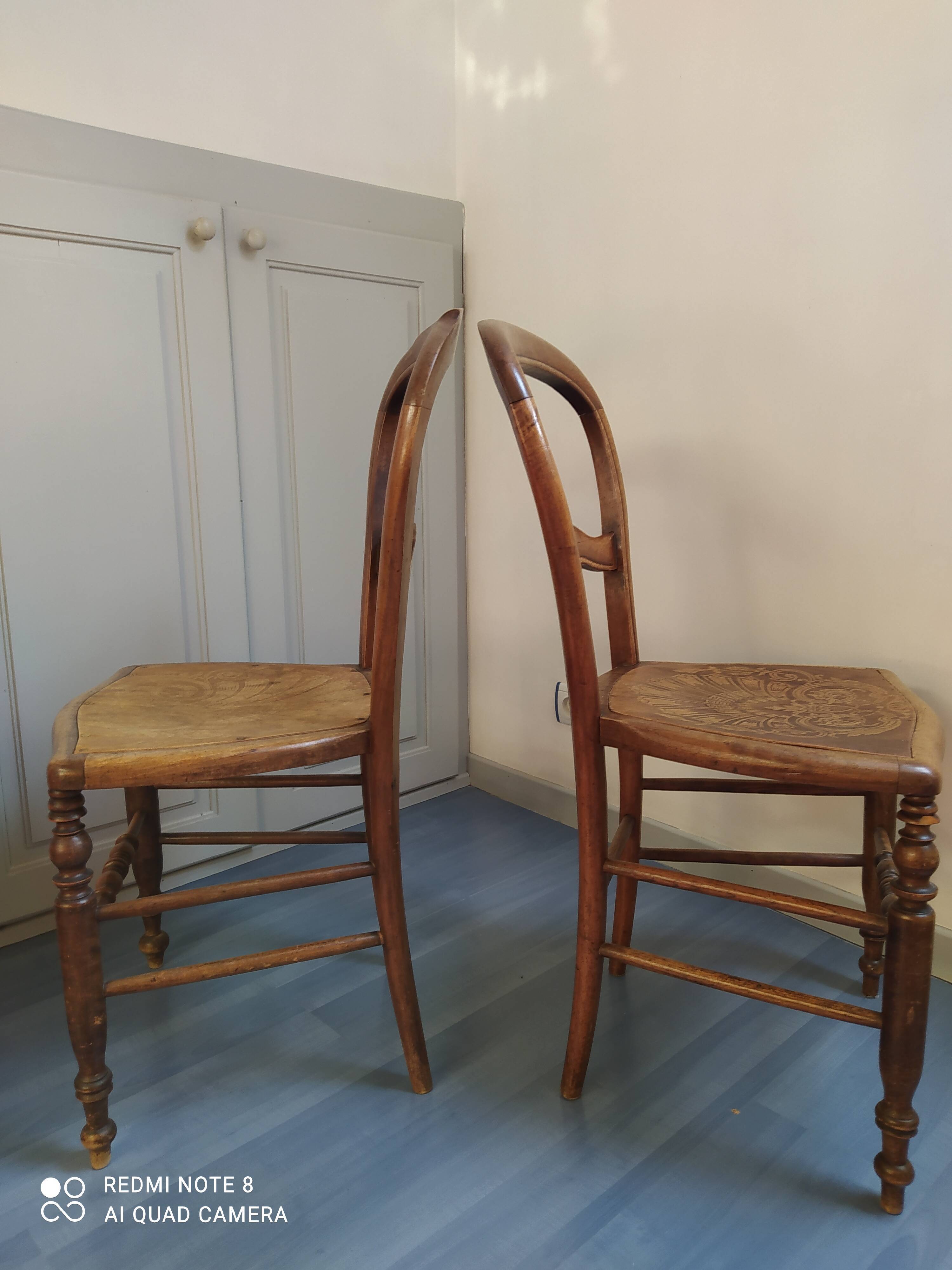 Pair of old wooden chairs