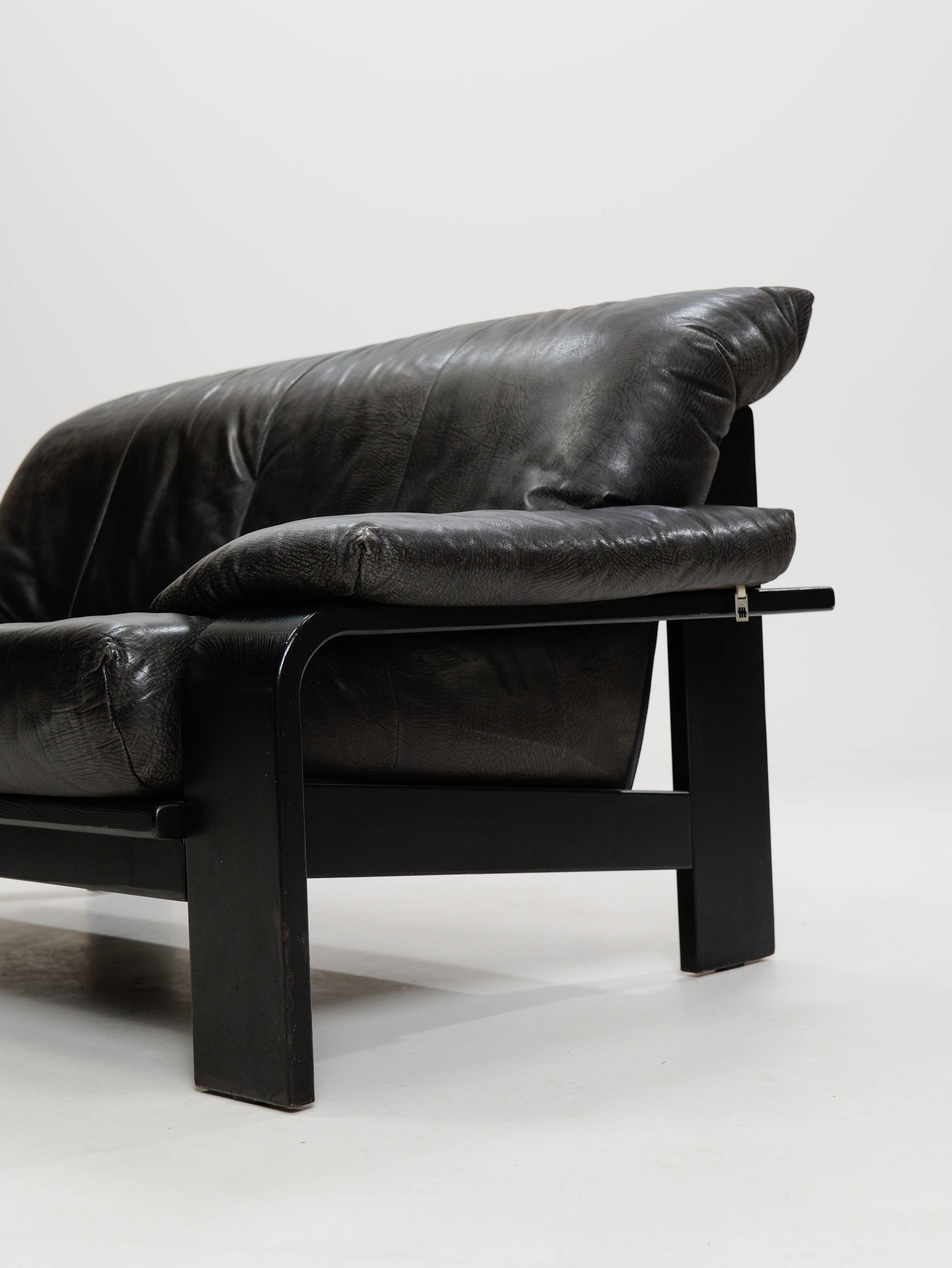 Postmodern German brutalist lounge sofa by Rolf Benz for Musterring, 1990s, set of 2