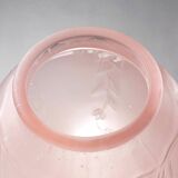 Large art deco style vase in molded/pressed pink glass paste