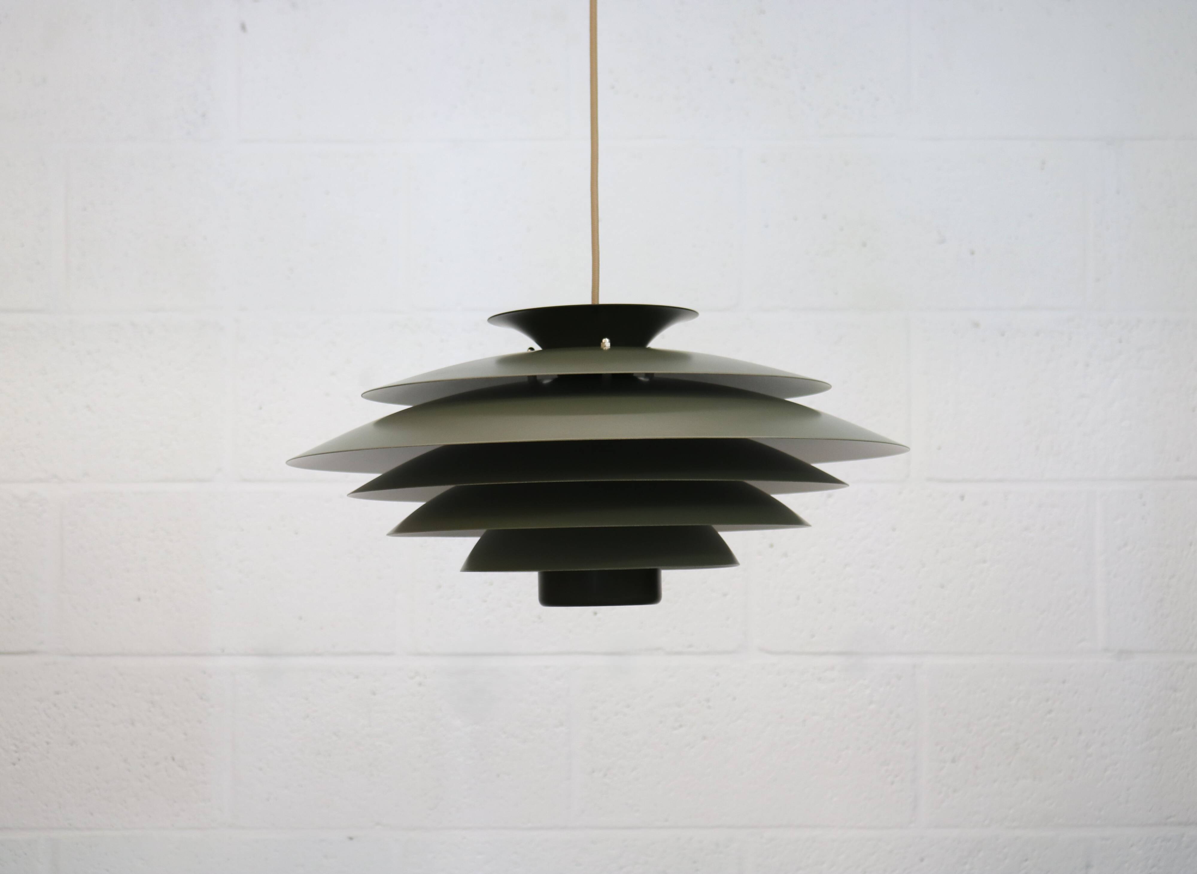 XL Green Pendant Lamp, Form Light Nordic Design, 1970s Denmark