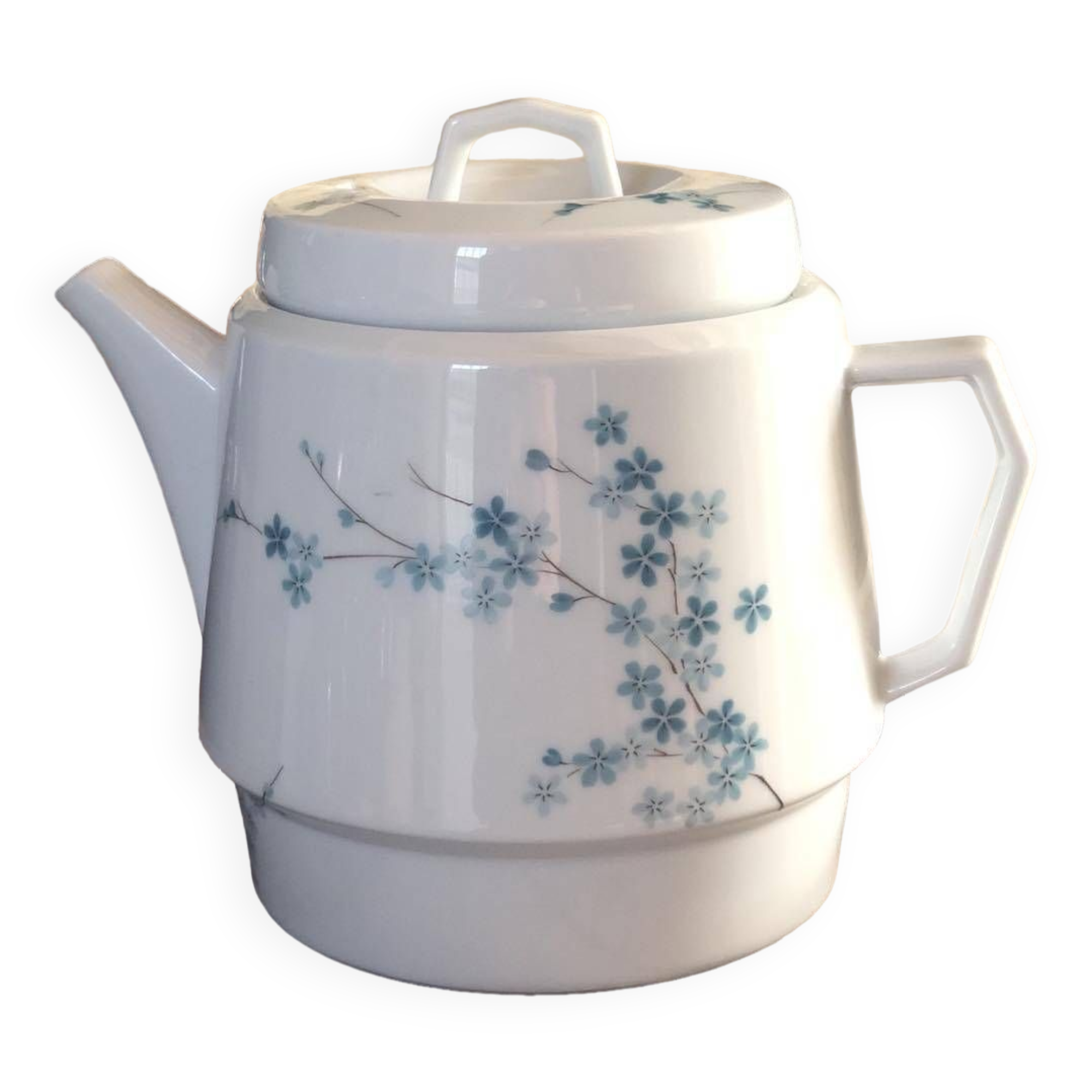 Vintage teapot pattern forget-me-not blue flowers LEC Limoges