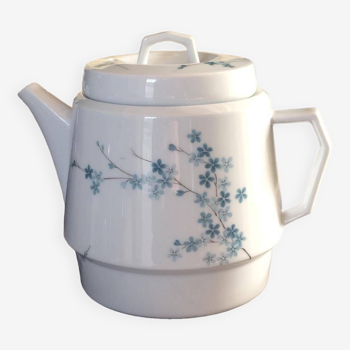 Vintage teapot pattern forget-me-not blue flowers LEC Limoges