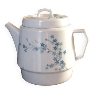 Vintage teapot pattern forget-me-not blue flowers LEC Limoges