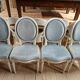 Set of 6 Louis XVI style patinated medallion chairs.