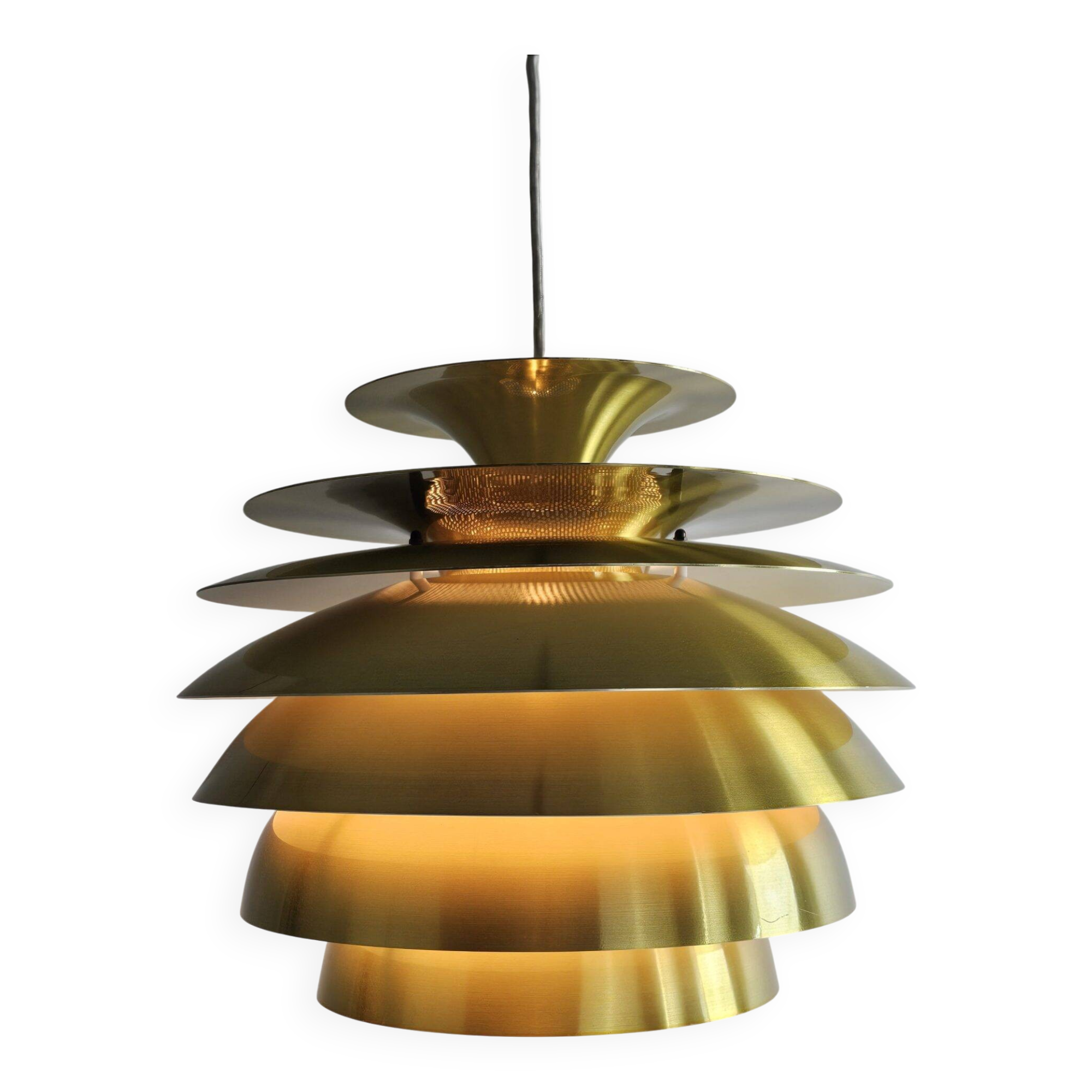 Lampe à échelle en laiton modèle Barcelone de Bent Karlby