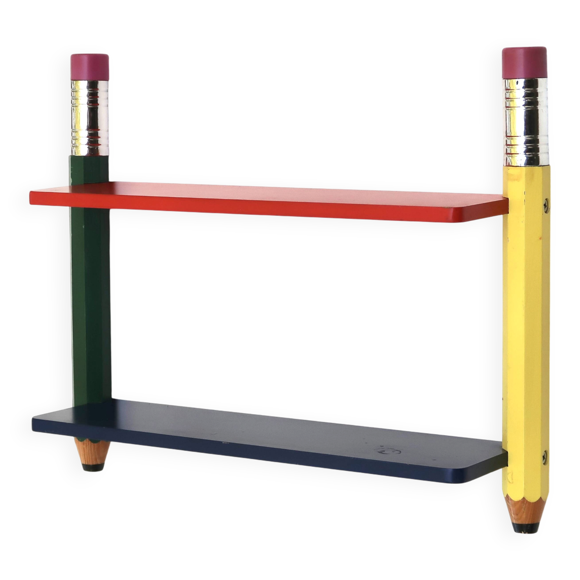 Wall shelf by Pierre Sala, 1980s Memphis Design in primary colours.