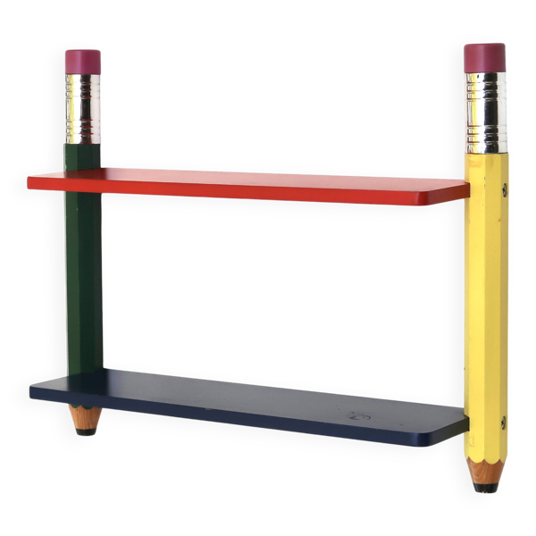 Etagère murale de Pierre Sala, années 80 Memphis Design couleurs primaires