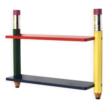 Wall shelf by Pierre Sala, 1980s Memphis Design in primary colours.