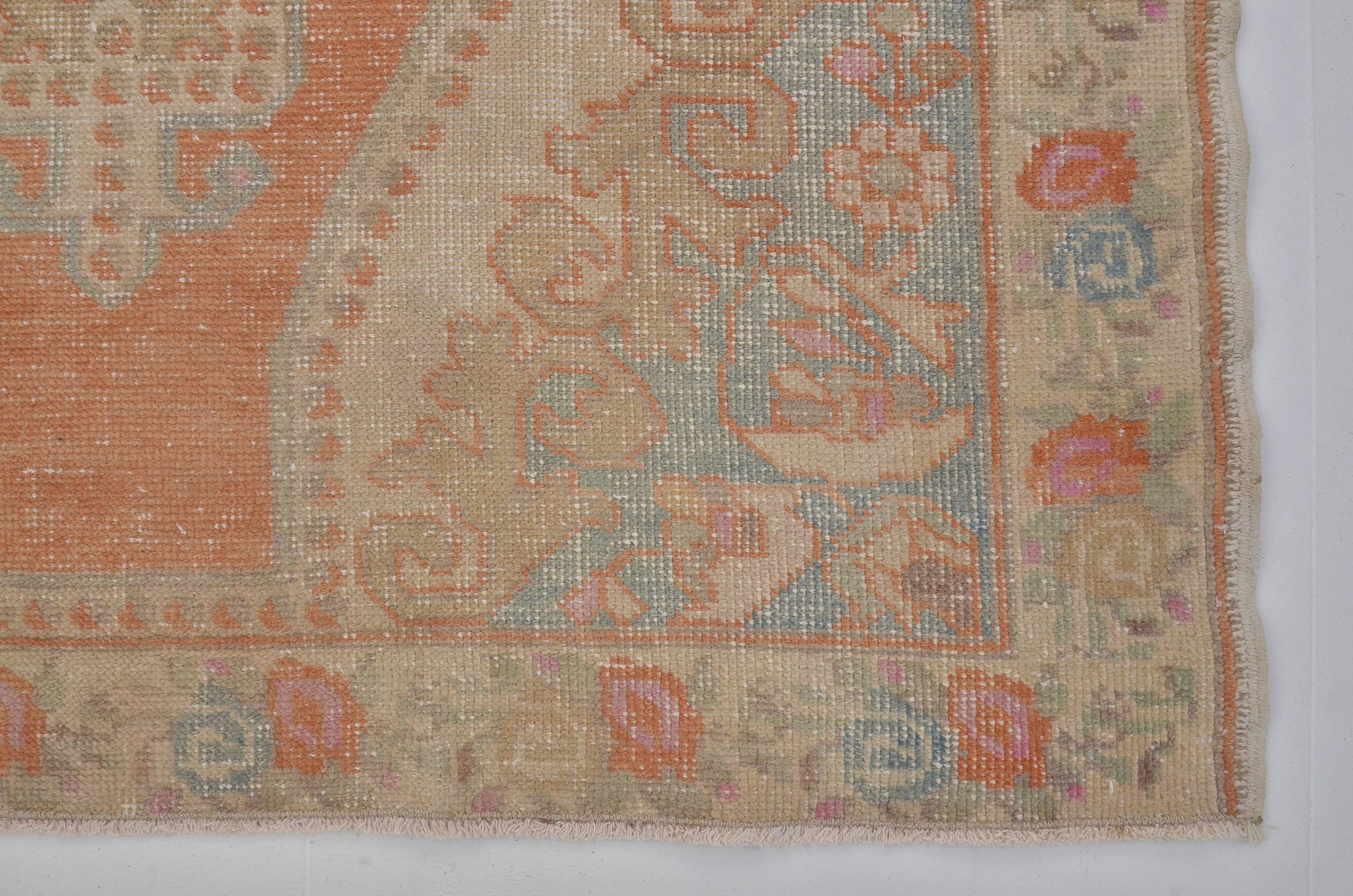 Tapis anatolien orange et beige sku 2434