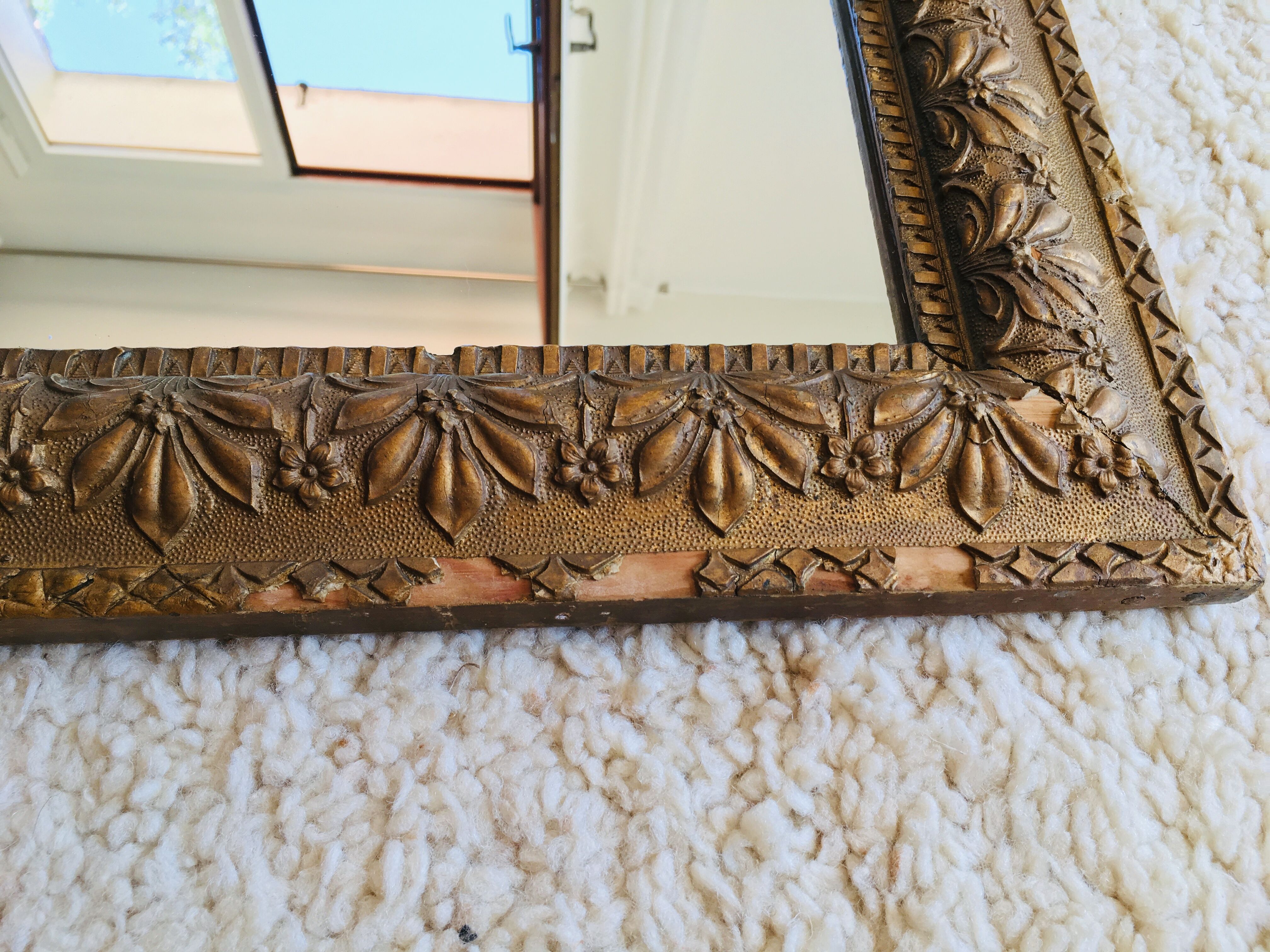 Ancient golden mirror - 48 x 38 cm