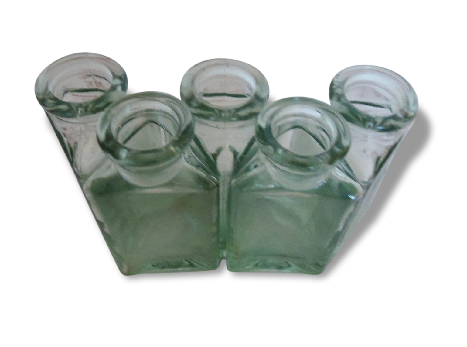 Lot of 5 triangular glass apothecary bottles