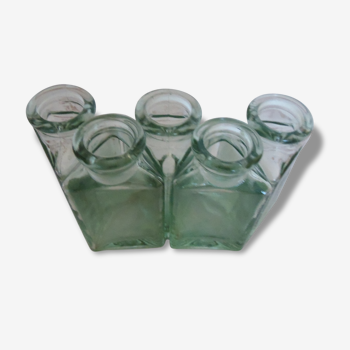 Lot of 5 triangular glass apothecary bottles