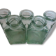 Lot de 5 flacons apothicaire en verre forme triangulaire