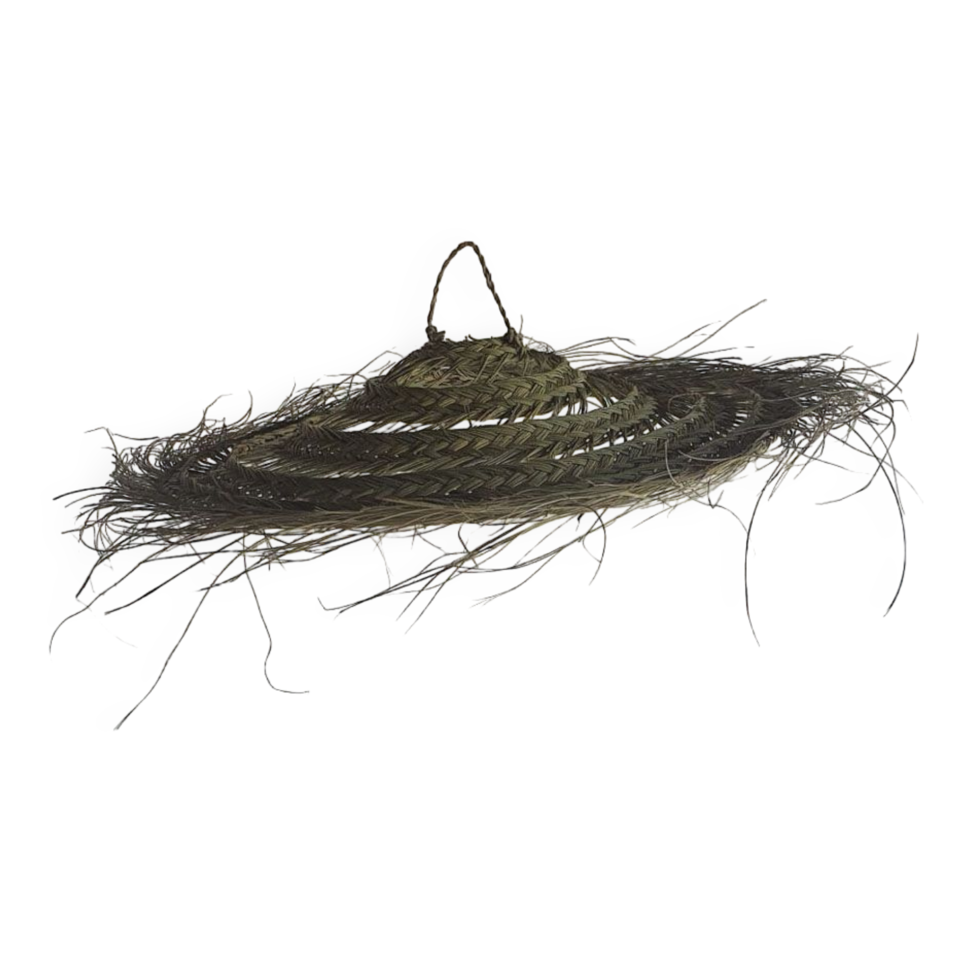 Doum pendant light in natural esparto