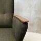 Pair of vintage wooden and fabric armchairs from the 1960s.