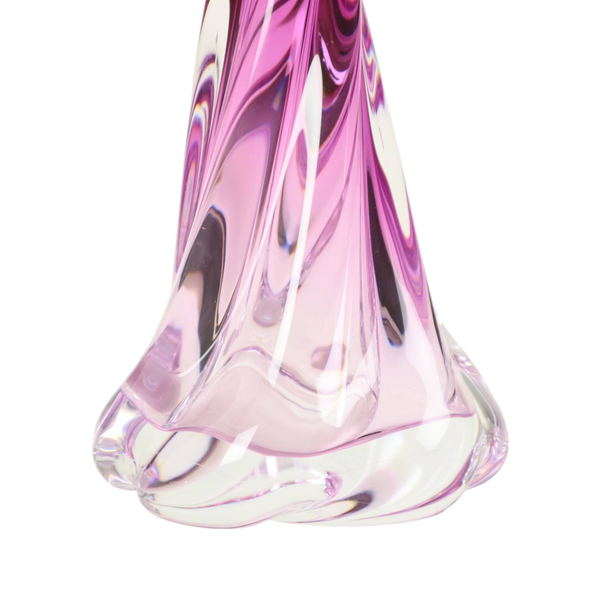 Purple Crystal Table Lamp Val Saint Lambert Swirl Sixties