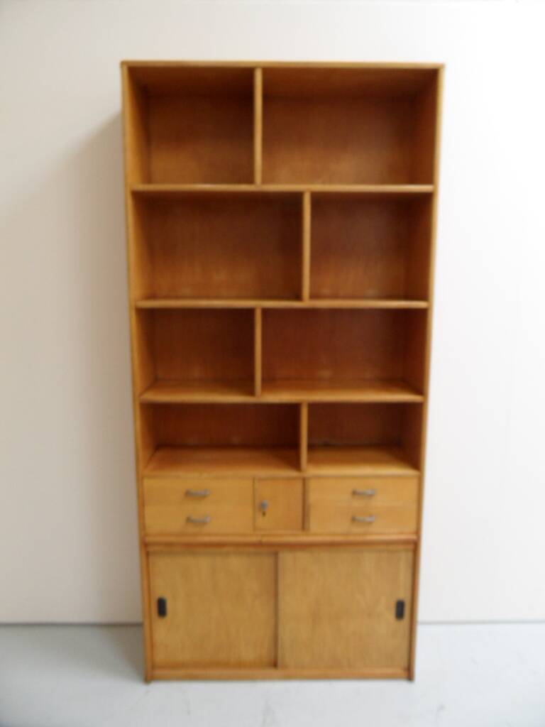 Mid century wall unit with open bookcase
