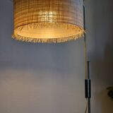 Vintage modernist reading floor lamp with table Poland 1960