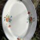 Long old plate in earthenware Salins decoration poppies
