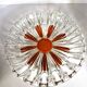 Vintage cut crystal pocket bowl with amber centre – 1960s/70s