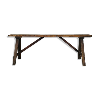 Rustic cherry bench, France 1950's