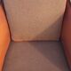 Vintage leatherette brown Art deco style chair 1950s