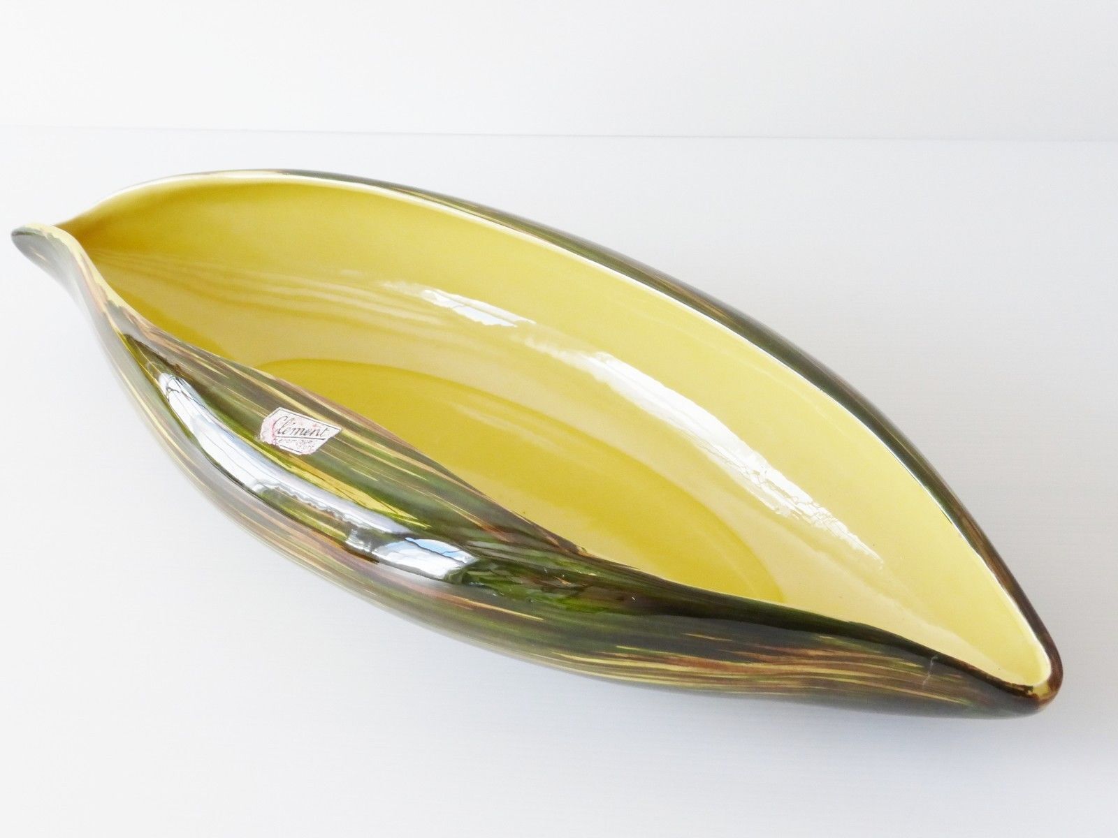Saint-Clément: great fruit bowl 1950 1960 vintage 50's 60's Canoe-shaped