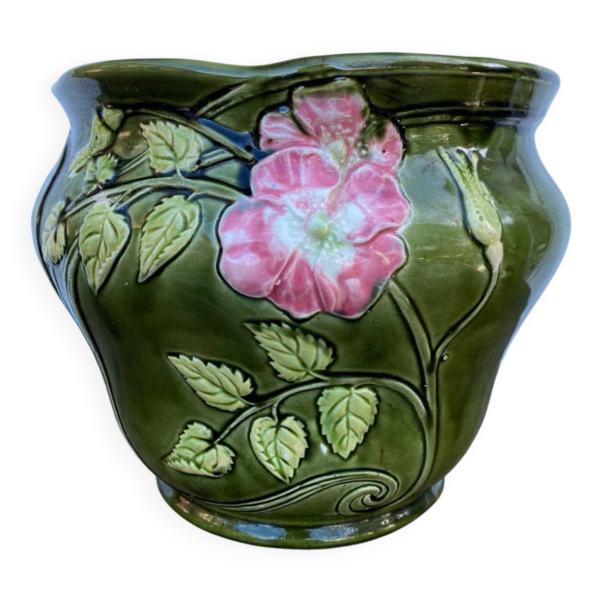 Art Nouveau earthenware cachepot