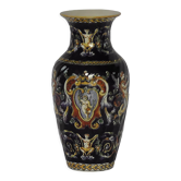Vase faïence de Gien sur fond bleu XX Siècle