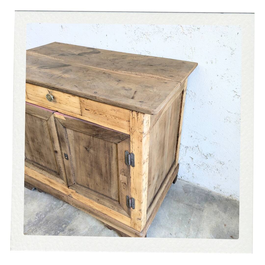 Vintage Raw Wood Buffet Flea Market