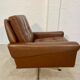 Vintage danish retro mid-century svend skipper brown leather chair & stool 60s