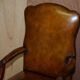 Restored vintage executive chair, leather, oak frame.