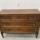 Louis XVI style mahogany commode with a grey veined marble top, 19th century