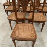 10 chaises Art Déco en noyer massif, XXème siècle