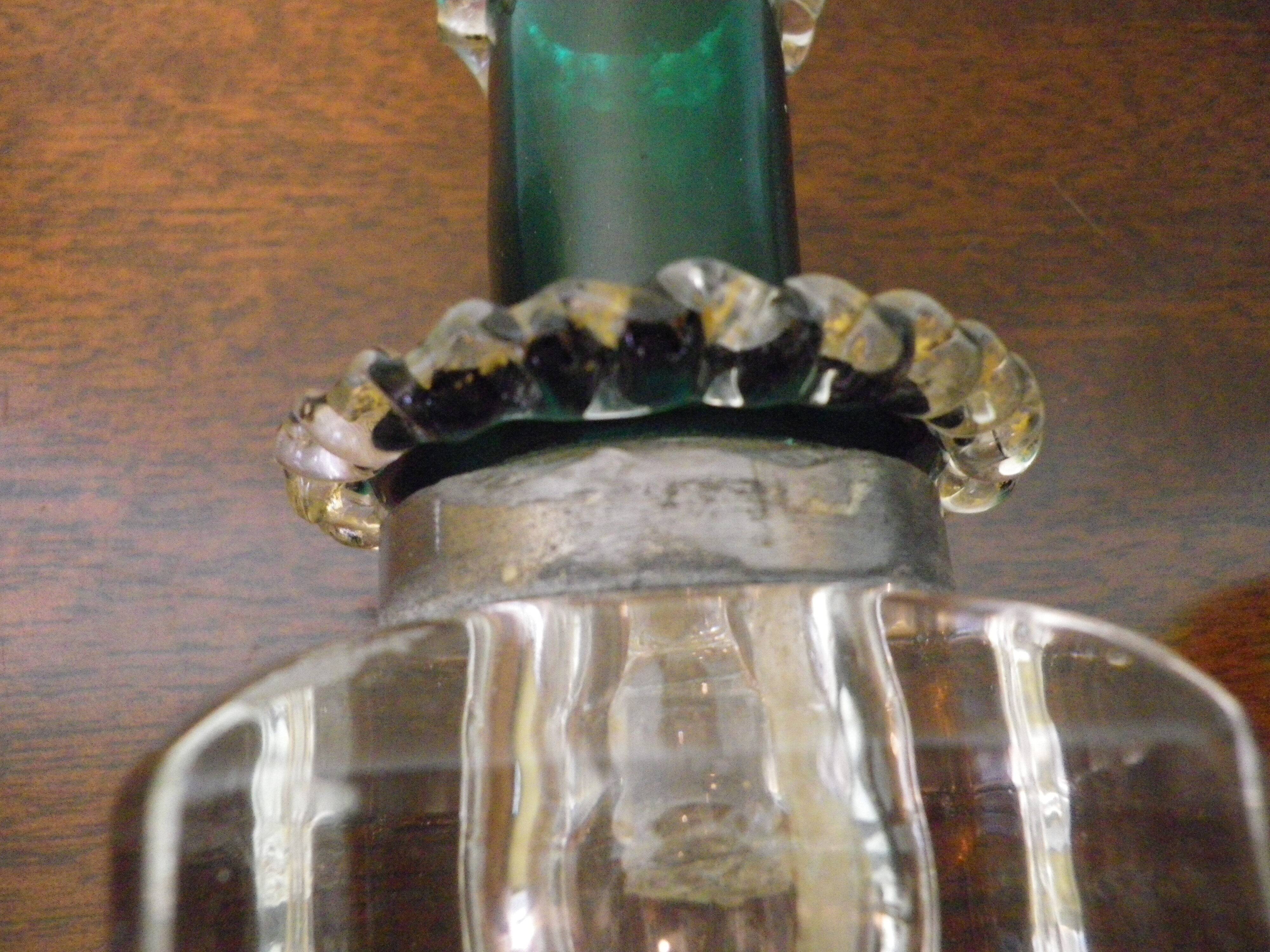 Antique Desk Candlestick from Vallérystal Crystal Factory, 1890s