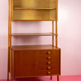 Vintage Mid Century wandkast door 'Jirak' voor 'Tatra'